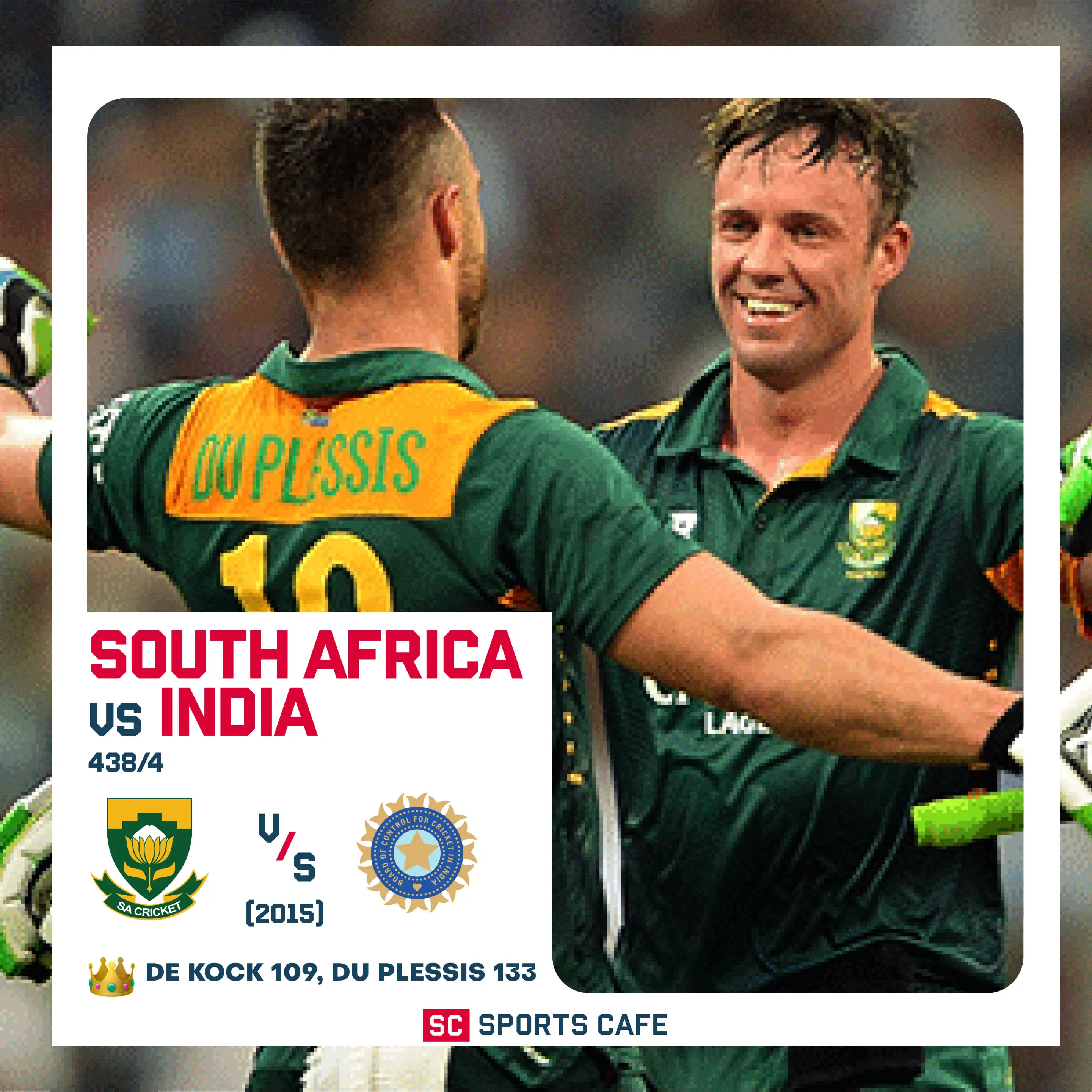 South Africa – 438/4 vs India.